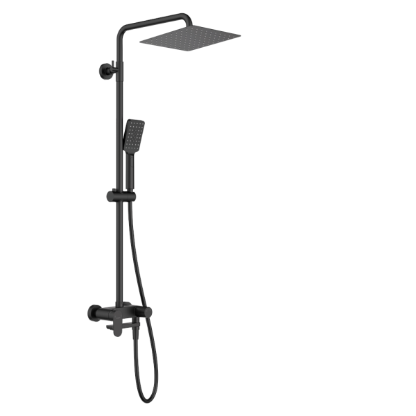 Deante Alpinia deszczownica z baterią wannową - ruchoma wylewka czarna NAC_N1AM