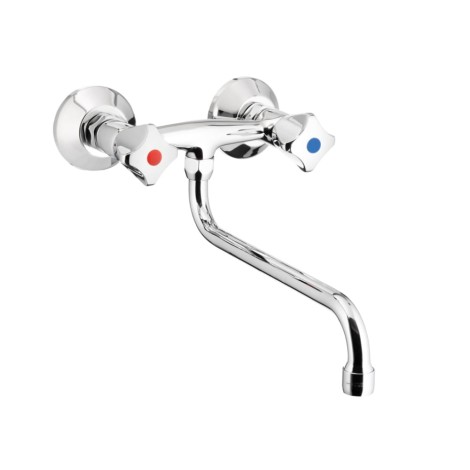 Kfa Standard bateria zlewozmywakowa ścienna wylewka długa chrom