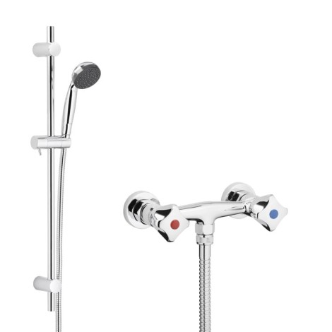 Kfa Standard bateria natryskowa ścienna z natryskiem przesuwnym chrom