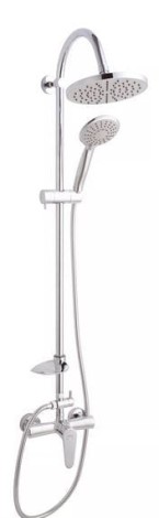 Ferro deszczownia okrągła z baterią natryskową Algeo chrom