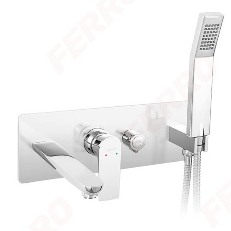 Ferro Algeo Square bateria wannowa podtynkowa chrom