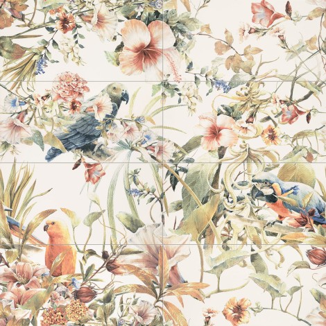 Tubądzin Modern Pearl dekor obraz 8-elementowy parrots płytka ścienna 119,8x119,8.