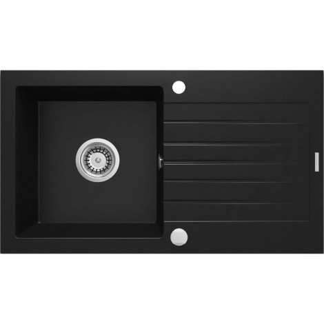 Deante Zorba zlewozmywak granitowy 1-komorowy 76x44x16 nero