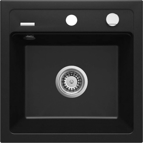 Deante Zorba zlewozmywak granitowy 1-komorowy 44x44x17 nero