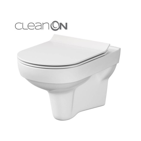 Cersanit City miska WC wisząca Clean On w zestawie z deską wolnoopadającą slim