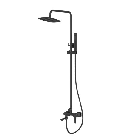 Invena Glamour deszczownia z baterią wannową z ruchomą wylewką czarna
