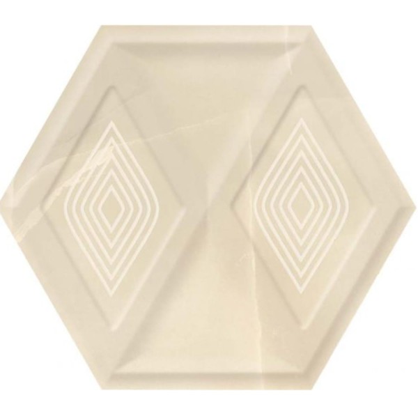 Paradyż Illusion beige heksagon struktura połysk płytka ścienna 17,1 x 19,8 cm.