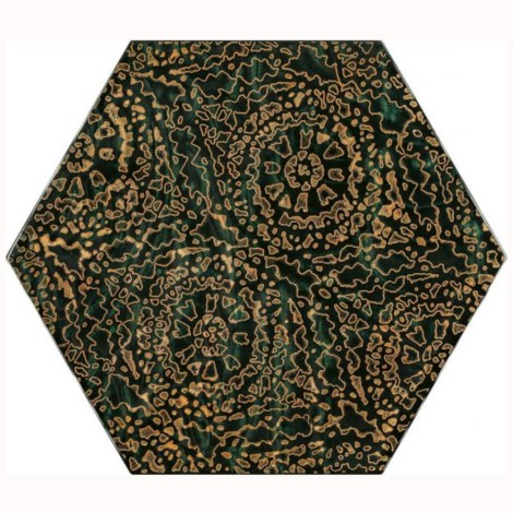 Paradyż Urban Coours green heksagon dekor A płytka ścienna 19,8 x 17,1 cm.