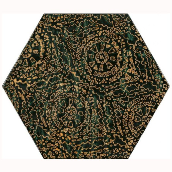 Paradyż Urban Coours green heksagon dekor A płytka ścienna 19,8 x 17,1 cm.