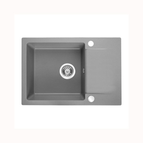 Kuchinox Celebes zlewozmywak granitowy 1 komorowy z ociekaczem szarym 44 x 65 x 18,5 cm
