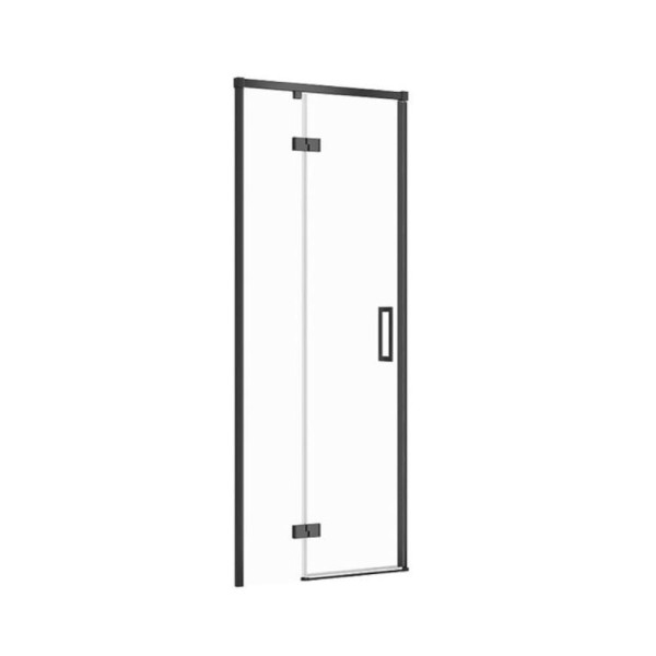 Cersanit Larga drzwi kabiny prysznicowej lewe szkło transparentne profil czarny 80 x 195 cm.