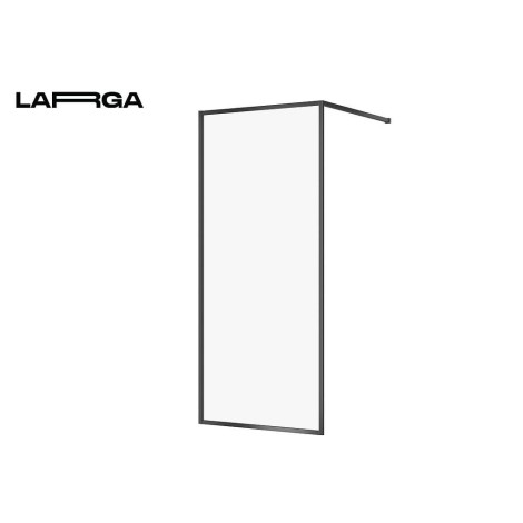 Cersanit Larga kabina prysznicowa walk-in szkło transparentne profil czarny 90 x 200 cm