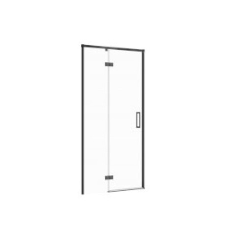 Cersanit Larga drzwi kabiny prysznicowej lewe szkło transparentne profil czarny 100 x 195 cm