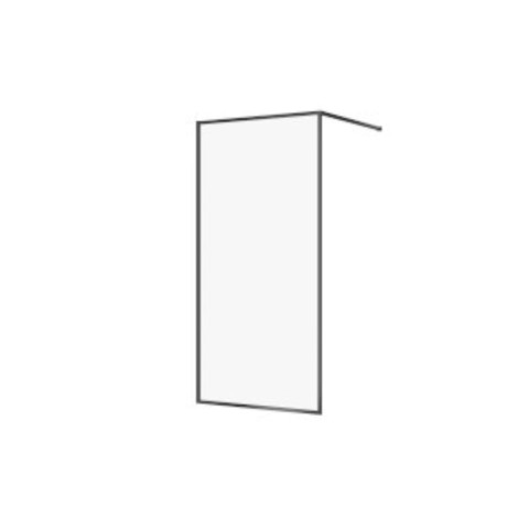 Cersanit Larga kabina prysznicowa wall-in szkło transparentne profil czarny 100 x 200 cm