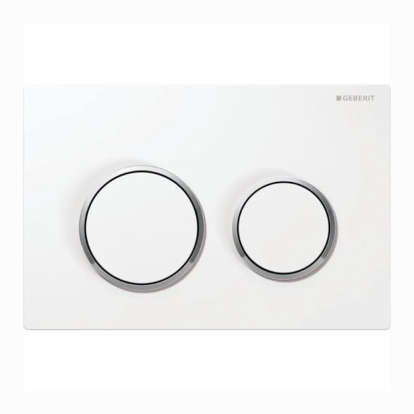 Geberit Omega 20 przycisk spłukujący biały-chrom-biały.