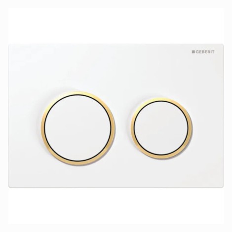 Geberit Omega 20 przycisk spłukujący biały-złoty-biały