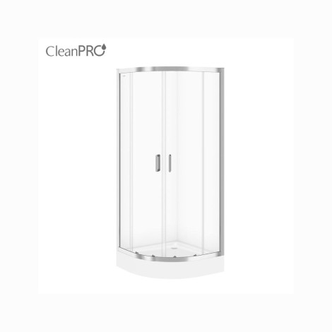 Cersanit Arteco kabina prysznicowa półokrągła drzwi przesuwne  80 x 80 x 190 cm