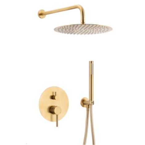 Kfa Moza deszczownia zestaw podtynkowy złoty szczotkowany