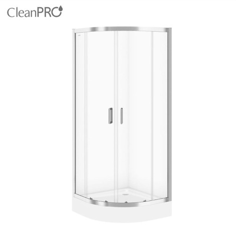 Cersanit Arteco Set B96 kabina prysznicowa półokrągła + brodzik 90 x 90 x 190 cm