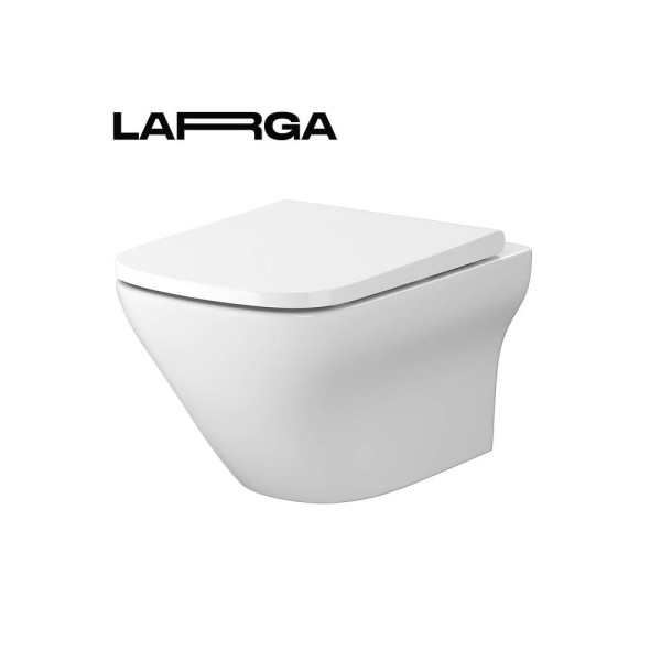 Cersanit Larga Square miska wisząca clean on z deską slim duroplastową wolnoopadającą.