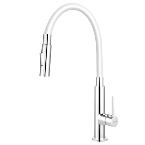 Ferro Zumba Slim bateria zlewozmywakowa elastyczna wylewka 2-funkcyjna biała