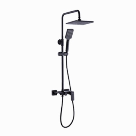 Valvex Loft Black deszczownia kwadratowa z baterią mieszaczową czarna