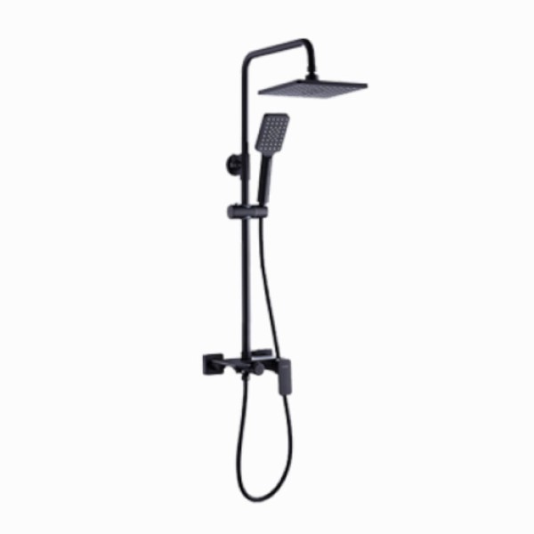 Valvex Loft Black deszczownia kwadratowa z baterią mieszaczową czarna.