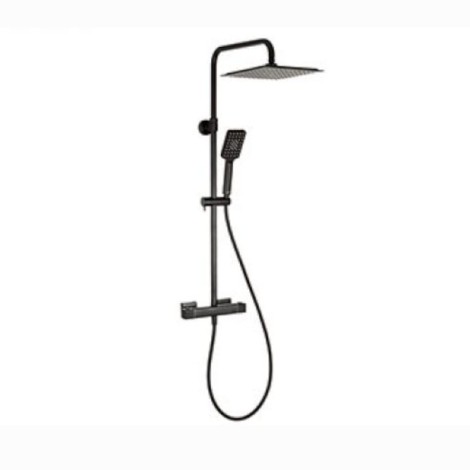 Valvex Cubus Black deszczownia z baterią termostatyczną czarna