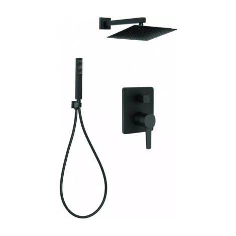 Invena Glamour deszczownia zestaw podtynkowy z baterią czarny