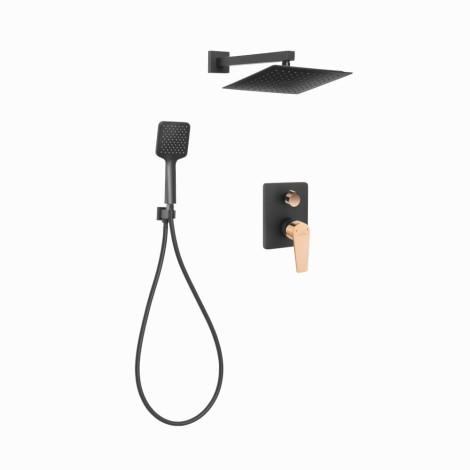 Invena Midnight deszczownia zestaw podtynkowy z baterią