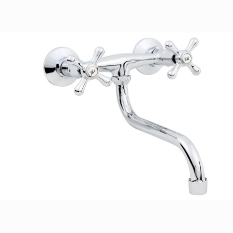 Hydroland Retro bateria zlewozmywakowa ścienna chrom.