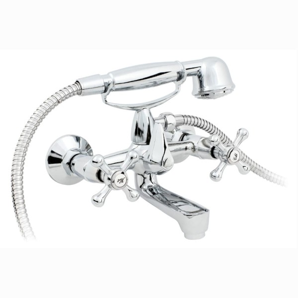 Hydroland Retro bateria wannowa ścienna chrom.