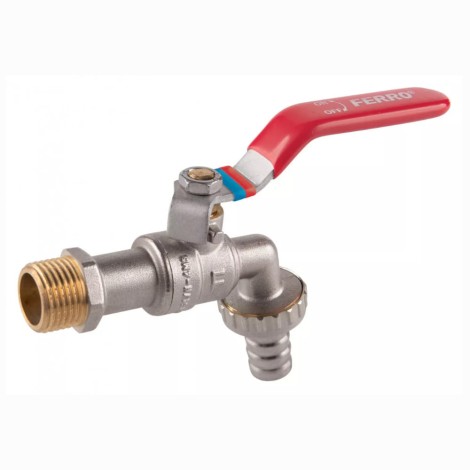 Ferro zawór kulowy czerpalny 1/2" z metalową złączką