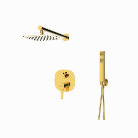 Invena Glamour zestaw podtynkowy 1-funkcyjny kwadratowy złoty