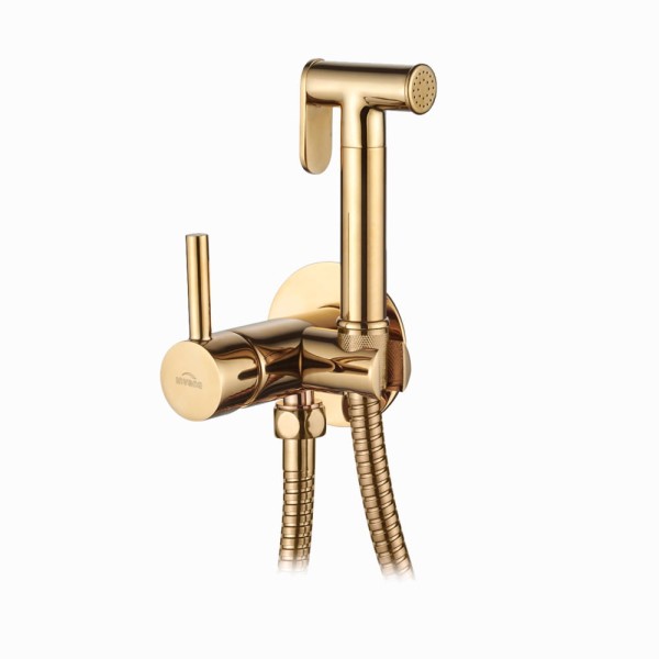 Invena Glamour bateria bidetowa podtynkowa złota.