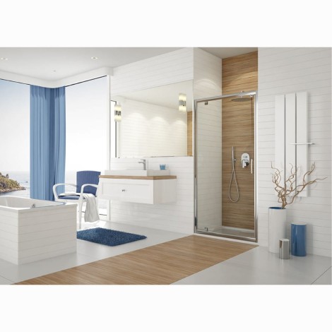 Sanplast DJ/TX5B drzwi kabiny prysznicowej skrzydłowe 90 cm chrom szkło W0