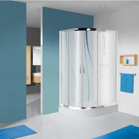 Sanplast TX kabina prysznicowa półokrągła asymetryczna lewa 80x120 cm szkło W15