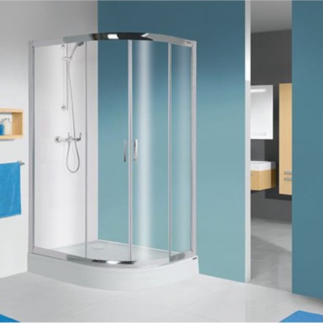Sanplast TX kabina prysznicowa półokrągła asymetryczna lewa 90x120 cm szkło W0.