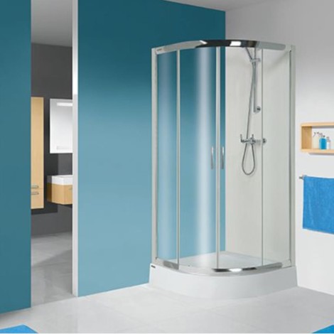 Sanplast KP4/TX5B kabina prysznicowa półokrągła 90 cm szkło W0 z brodzikiem