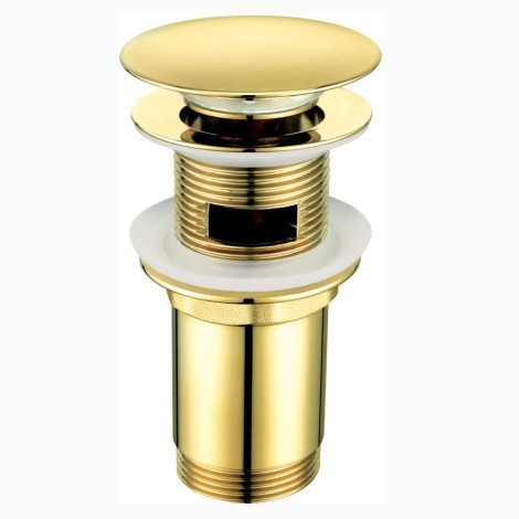 Deante korek click-clack do umywalek z tuleją okrągły złoty.