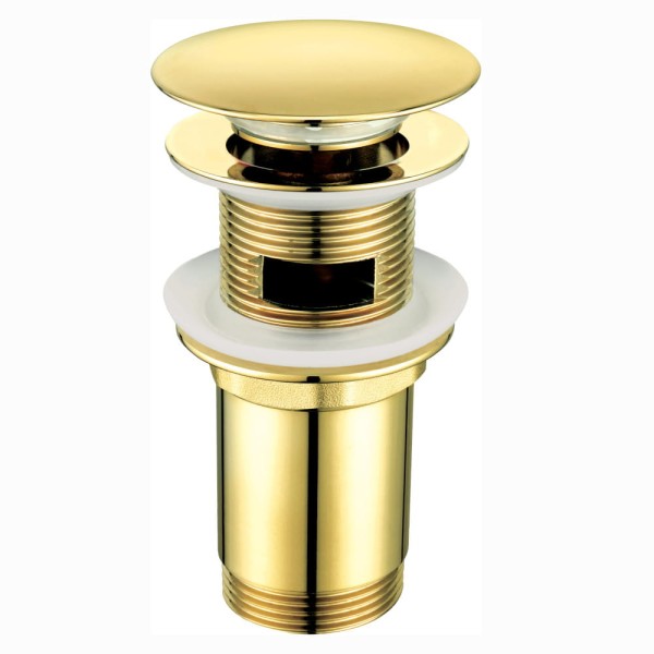 Deante korek click-clack do umywalek z tuleją okrągły złoty.