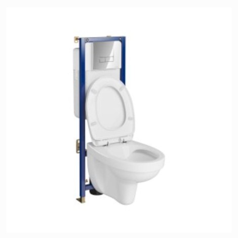 Cersanit Cersania zestaw podtynkowy Tech Line Base + miska zawieszana + deska wolnoopadająca