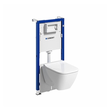 Geberit zestaw Duofix Basic + miska Modo Piure rimfree krótka + deska