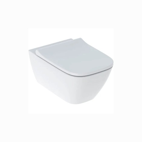 GEBERIT SMYLE SQUARE ZESTAW  MISKA WISZĄCA LEJOWA PROSTOK. RIMFREE KRYTE MOCOWANIA + DESKA WOLNOOP. CLIK2CLEAN 500.687.01.1   (6I)