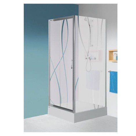 Ścianka kabiny prysznicowej  SSO/TX5B 100 szkło ze wzorem profil srebrny