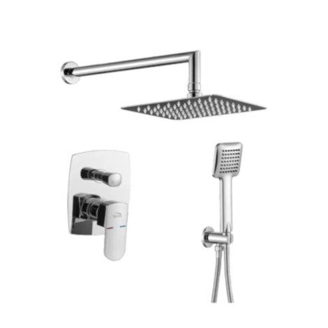 Laveo Calla natryskowy zestaw podtynkowy z deszczownicą chrom