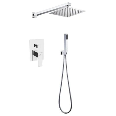 Laveo Kvadrato natryskowy zestaw podtynkowy z deszczownicą chrom