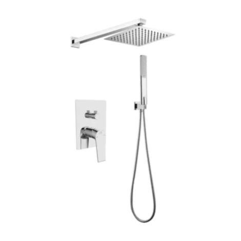 Laveo Plato natryskowy zestaw podtynkowy z deszczownicą chrom