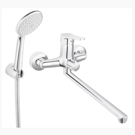Ferro Isso bateria wannowo umywalkowa ścienna wylewka 35 cm chrom