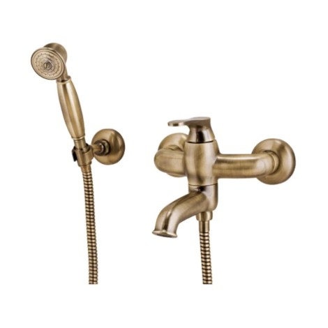 Omnires Art Deco bateria wannowa z zestawem prysznicowym brąz antyczny